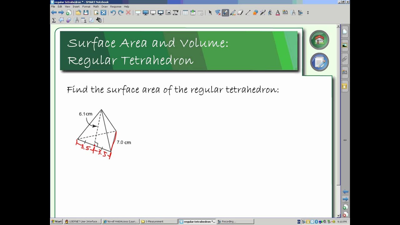 Surface Area and Volume of a Tetrahedron
