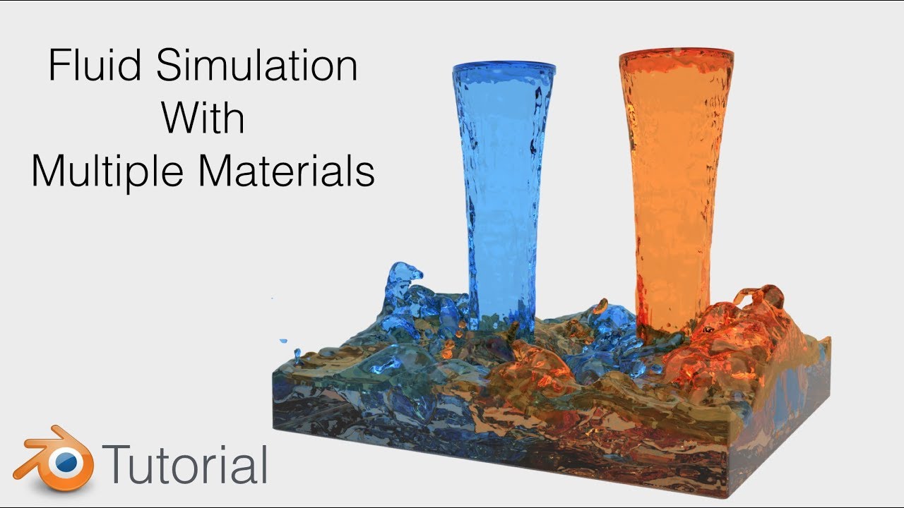 [2.79] Blender Tutorial Fluid Simulation With Multiple Materials And Colors