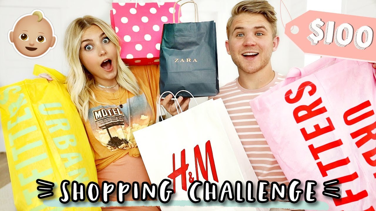 $100 BABY SHOPPING CHALLENGE! Husband vs Wife | Aspyn Ovard