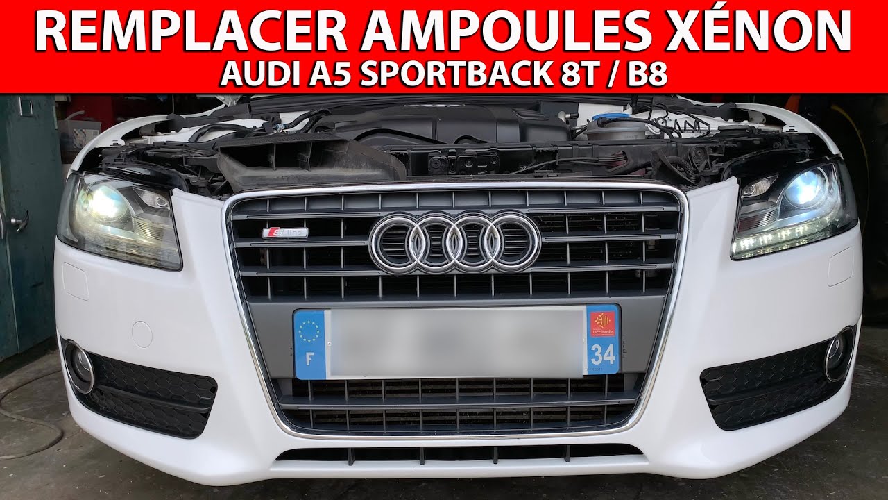 Remplacer les ampoules Xénon d'origine par des 6000K Audi A5 Sportback B8 8T