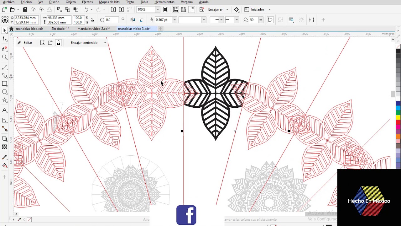 4 Formas de hacer mándalas🍀👨🏻‍🎨, herramienta simetría de corel draw, nov 2020