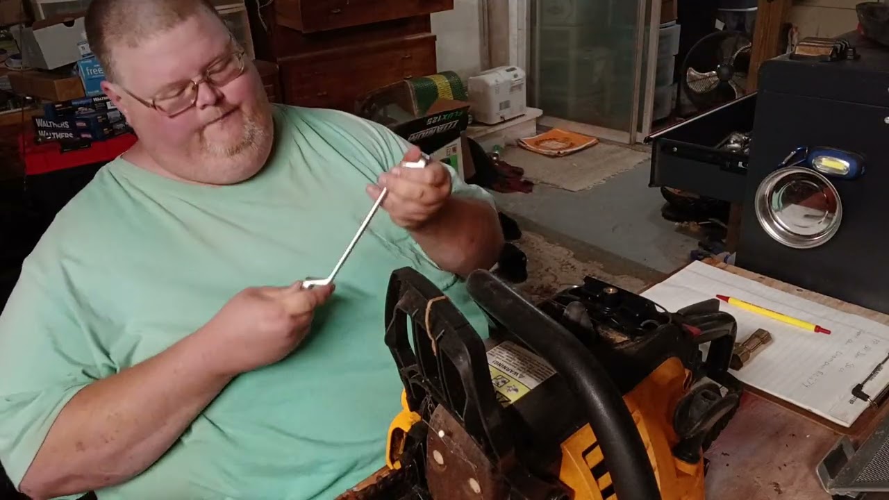 Checking out and cleaning some saws. 