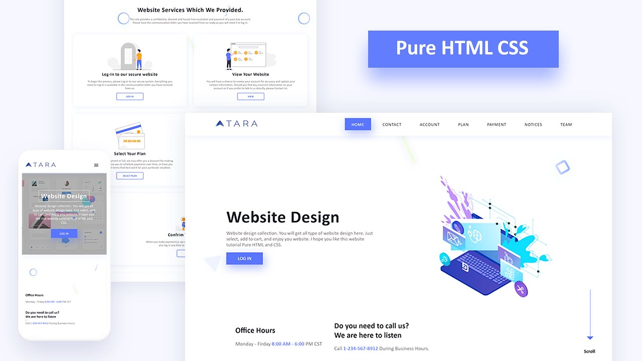Create Responsive Website Just using HTML and CSS (No JavaScript)