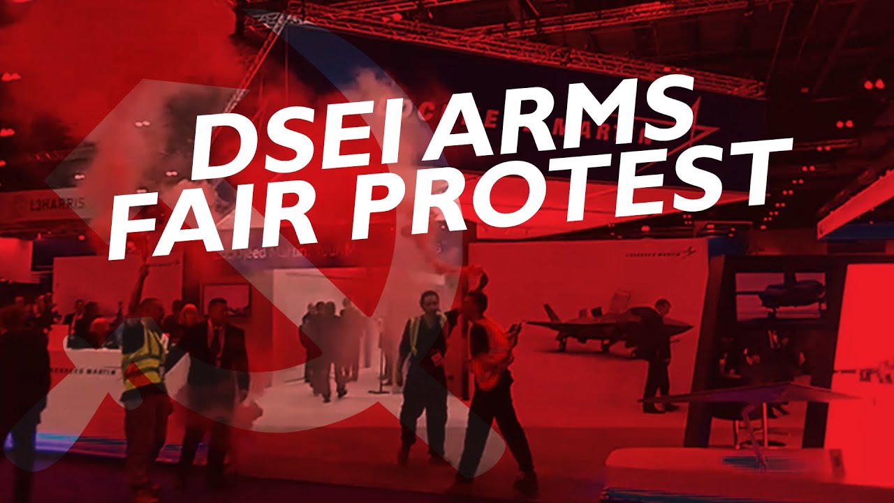 Young Communists disrupt DSEI Arms Fair in London - 14/09/21