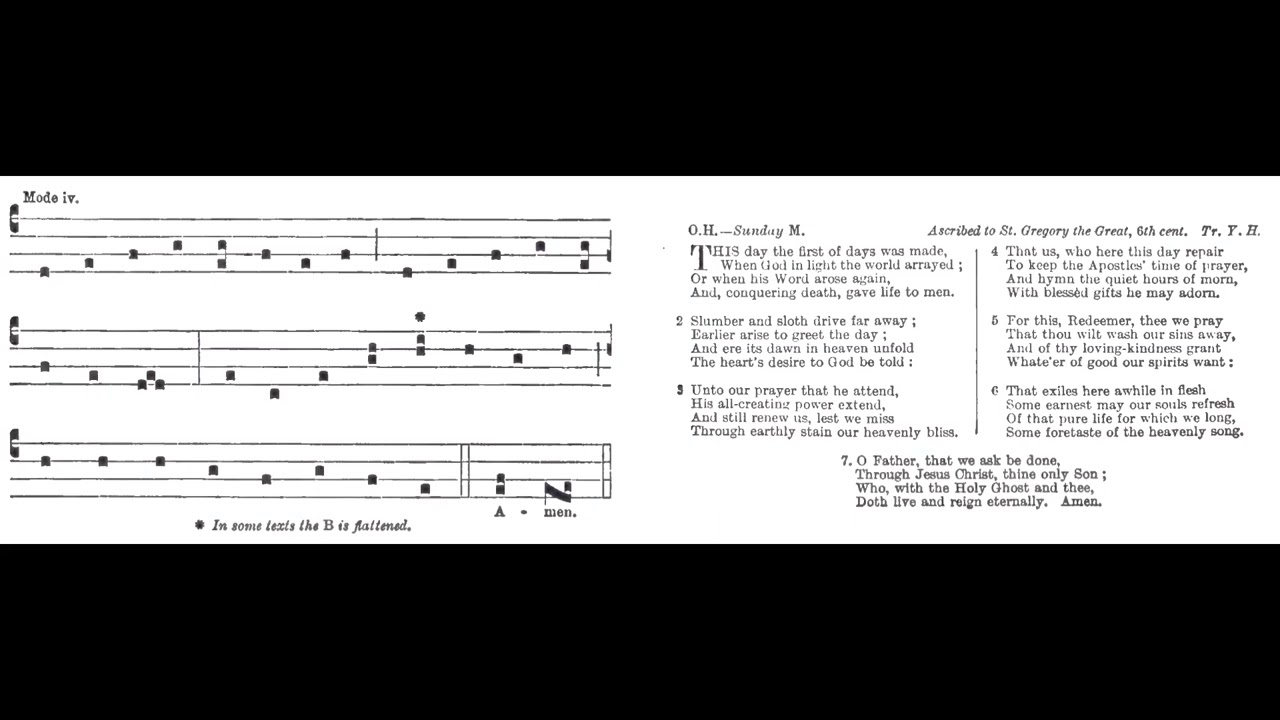 This day the first of days was made (Primo dierum omnium), 7 vv. (Sarum)