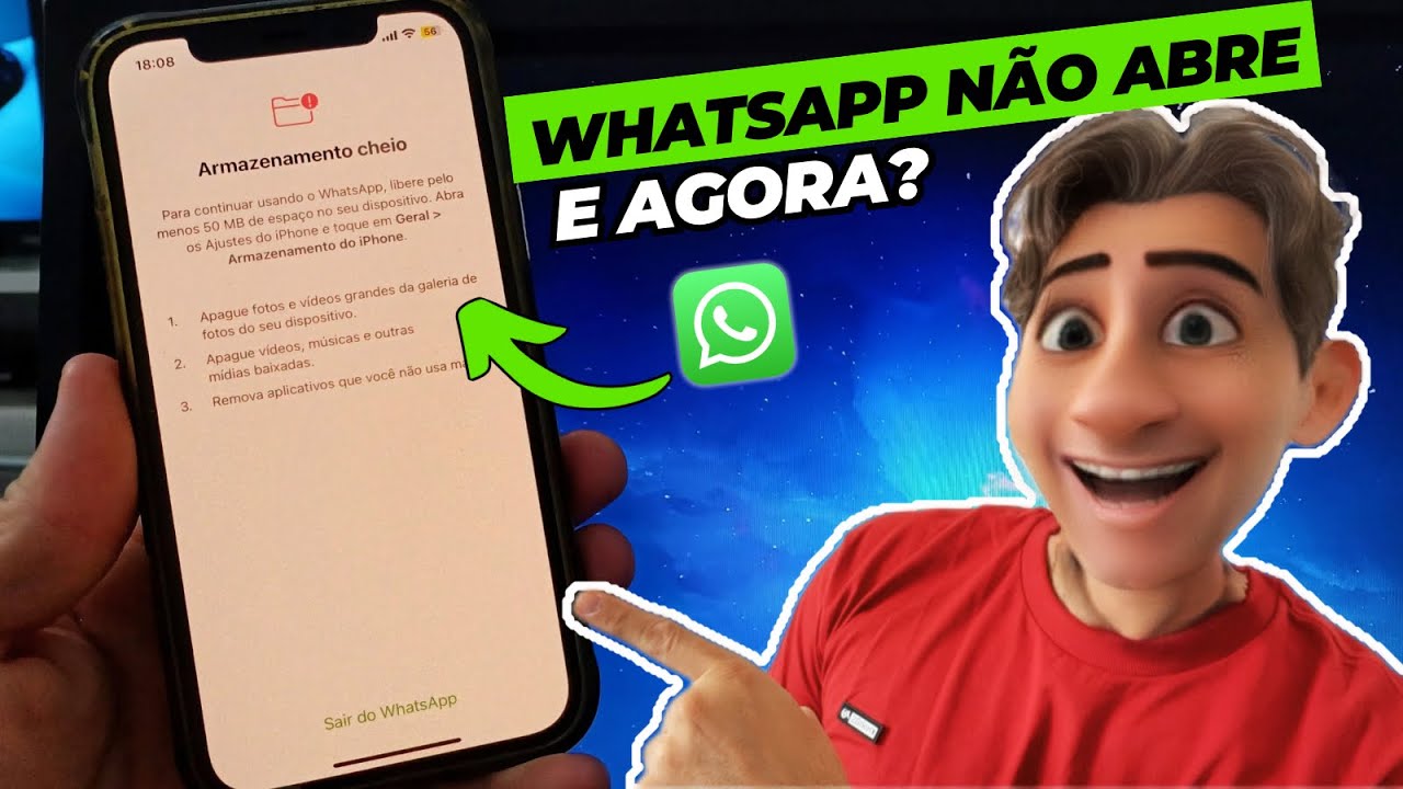 ✅ WHATSAPP armazenamento cheio e não abre | Como liberar espaço do seu Iphone sem apagar nada? |