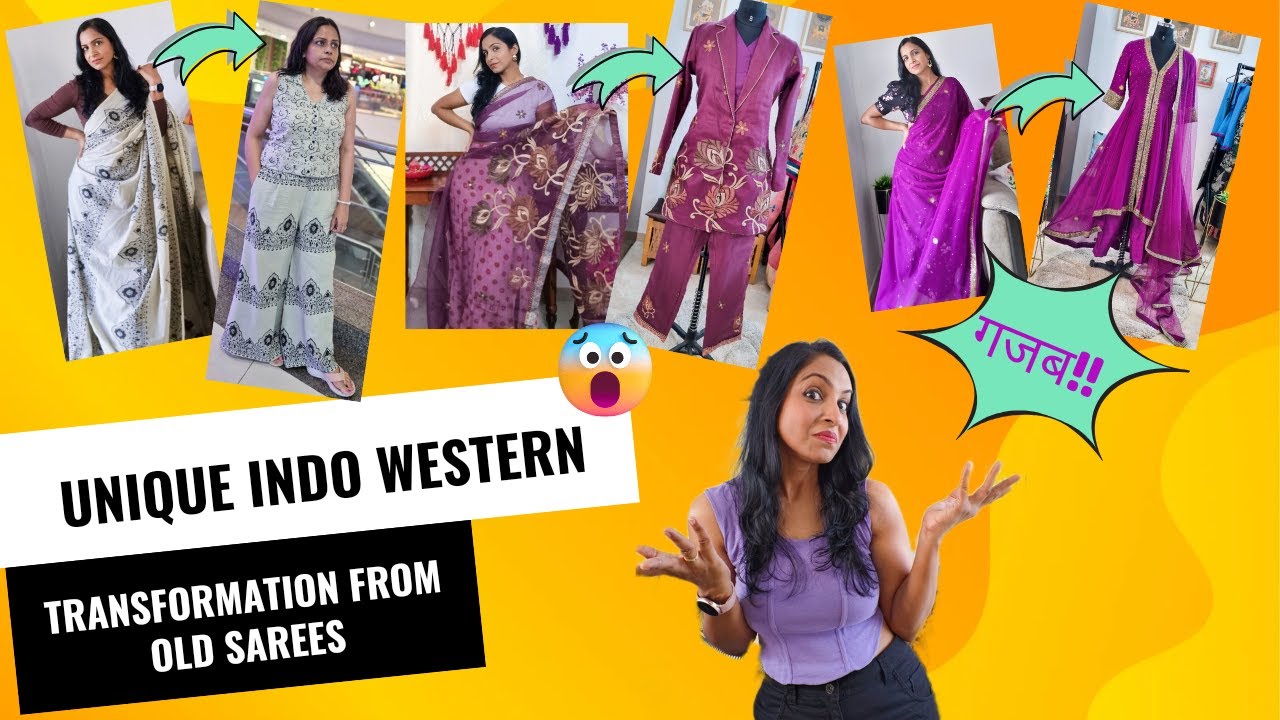 WOW Old Saree Transformations | Old Saree Into Unique Indo Western Outfits | India & USA Client Work