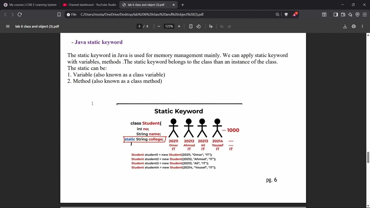 مختبر oop محاضرة رقم 6 (oop lab 6)