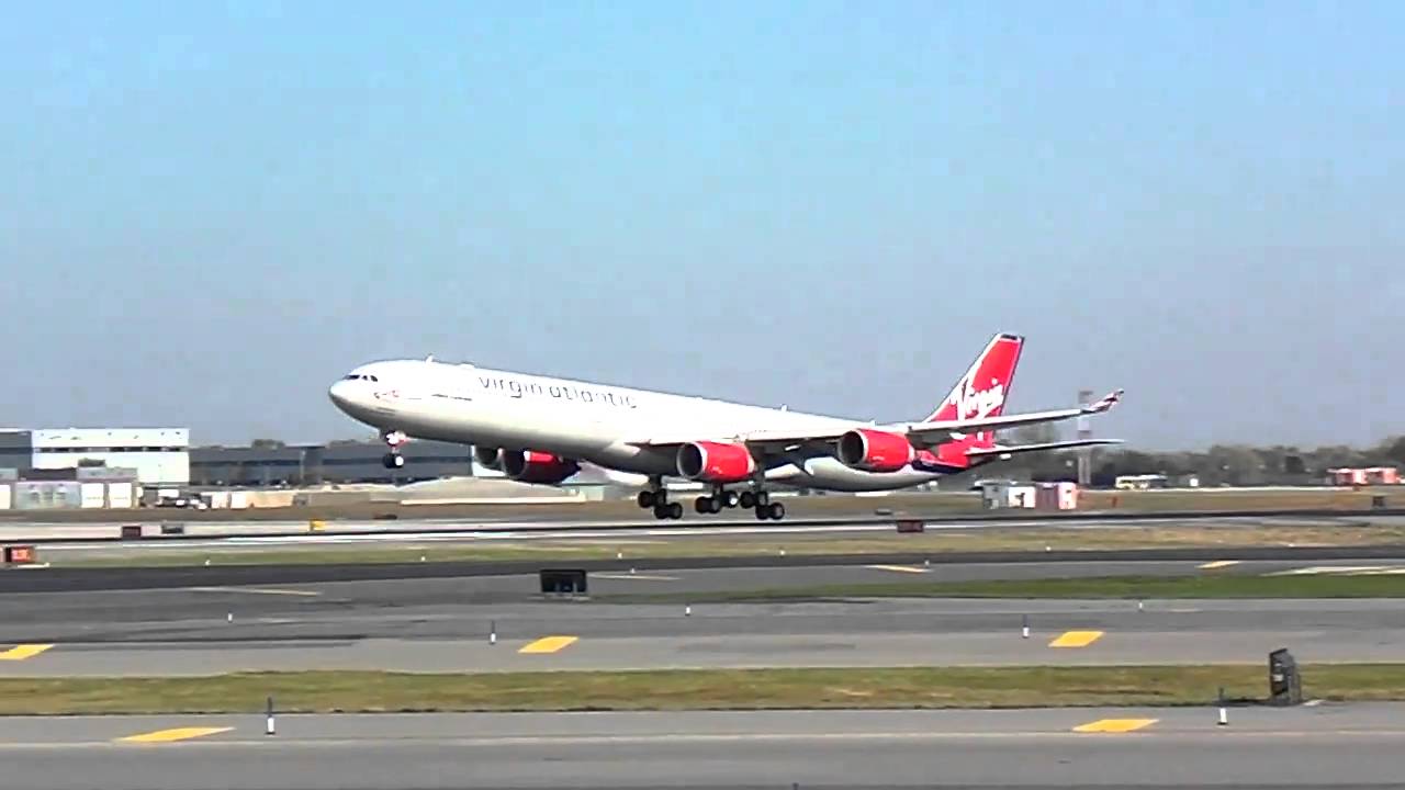 Virgin Atlantic A340 Airbus landing at jfk by jonfromqueens