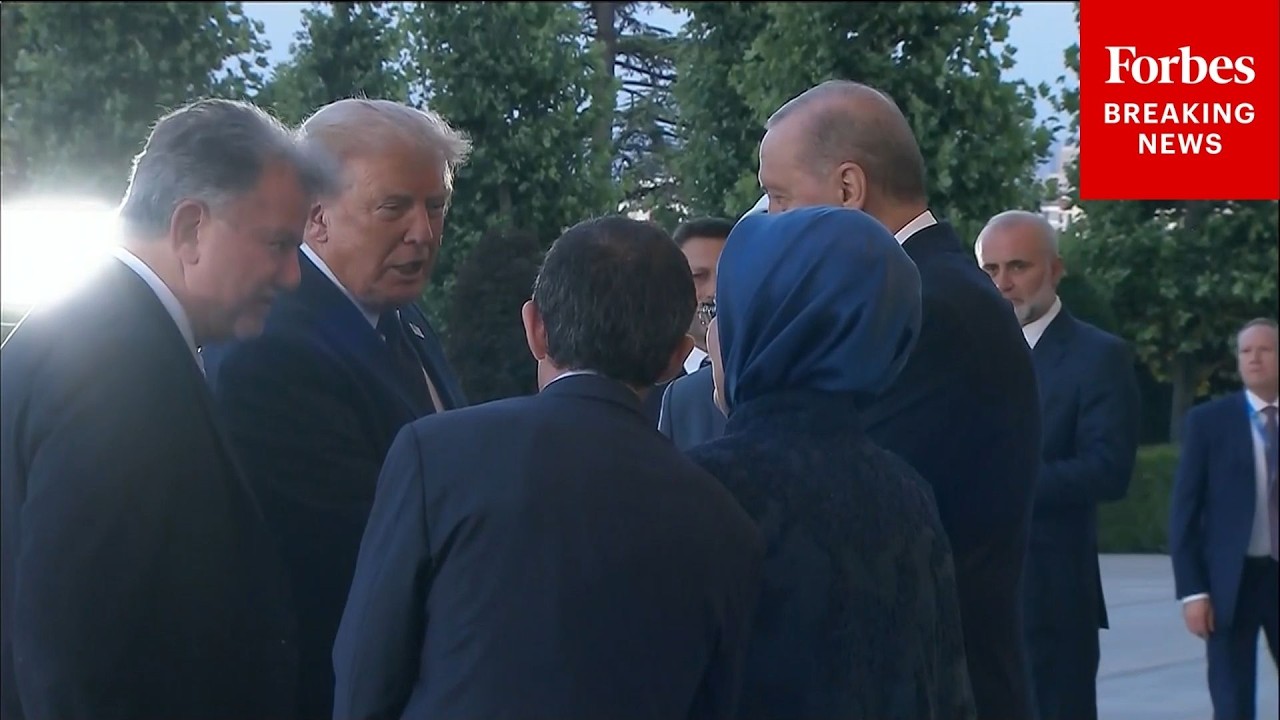 BREAKING: President Trump Arrives At NATO Summit Leaders' Social Dinner In Ankara, Turkey