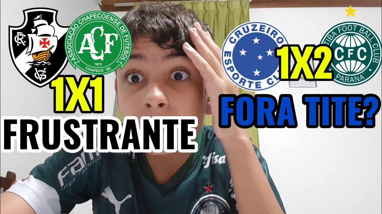 Vasco empata e leva empate no final! Cruzeiro perde para o Coritiba, torcida impaciente com Tite