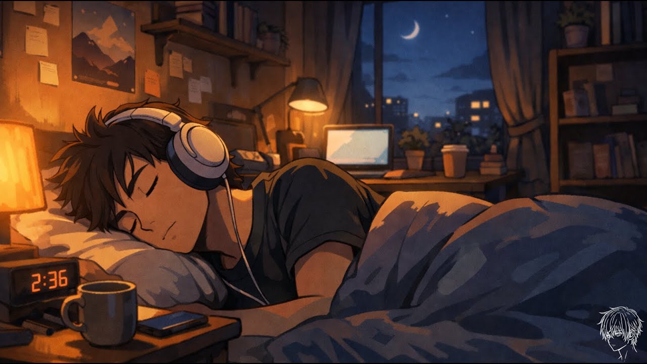 Lofi Hip Hop and Jazz Beats -  Time to Relax 🌧️ and Chill😴Night/Dark Screen