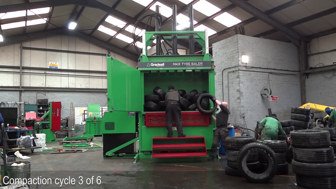 MK3 Automatic Tyre Baler | Quick Overview of Tyre Baling in Action | Gradeall
