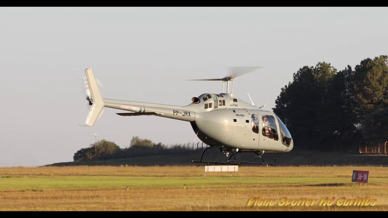 Primeiro Bell 505  (JetRanger X) do Brasil- PP-JRX- Aeroporto do Bacacheri (SBBI) 4K