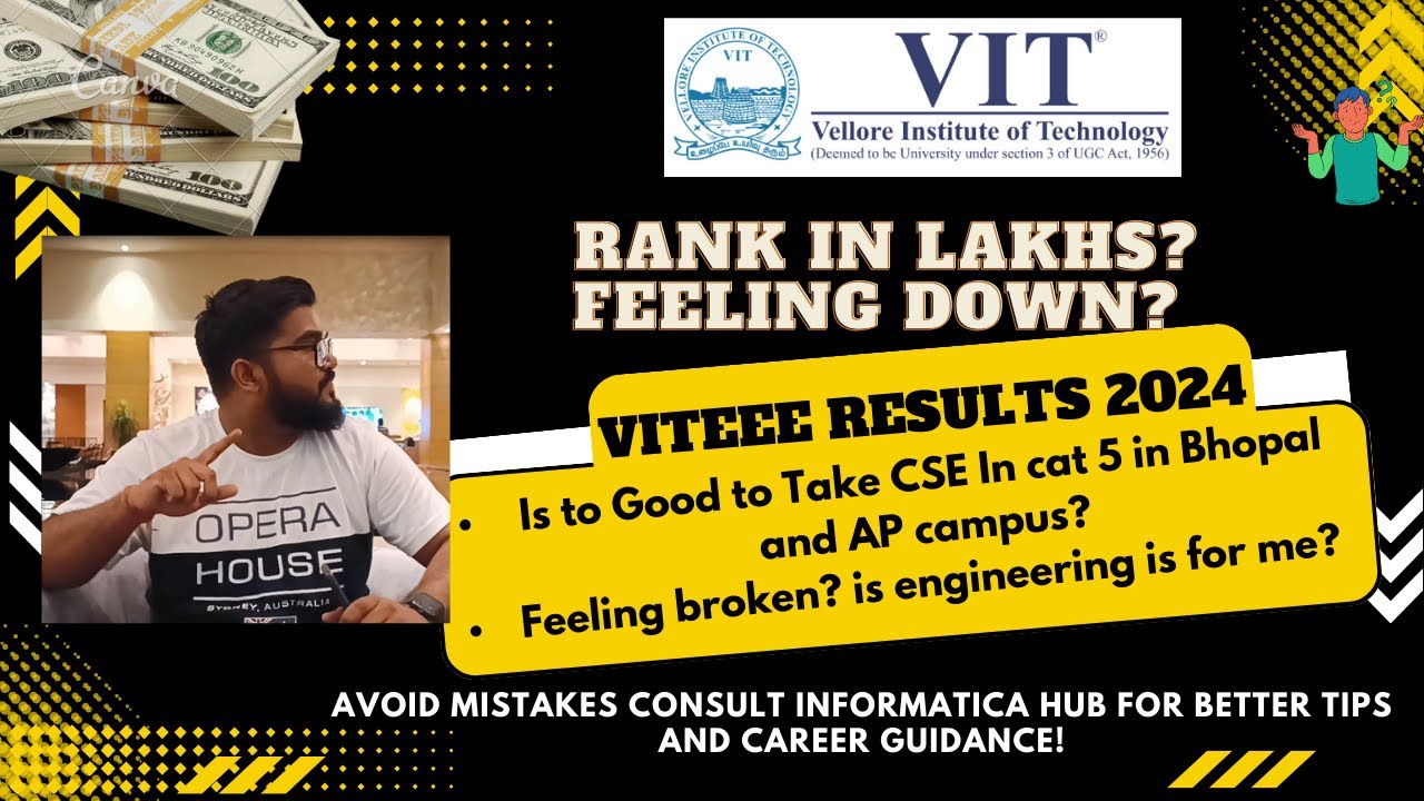 VITEEE Results 2024 |  VIT Rank More than 1 Lakh what to do now?