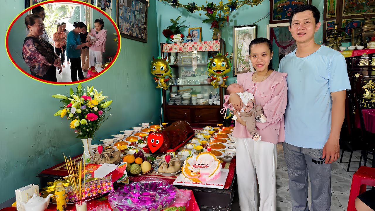Tiệc Đầy Tháng Con Tự Tay Trang Trí Làm Mâm Cúng Cho Con.Nhận Quà Đầy Tay Từ Nội Ngoại Hai Bên