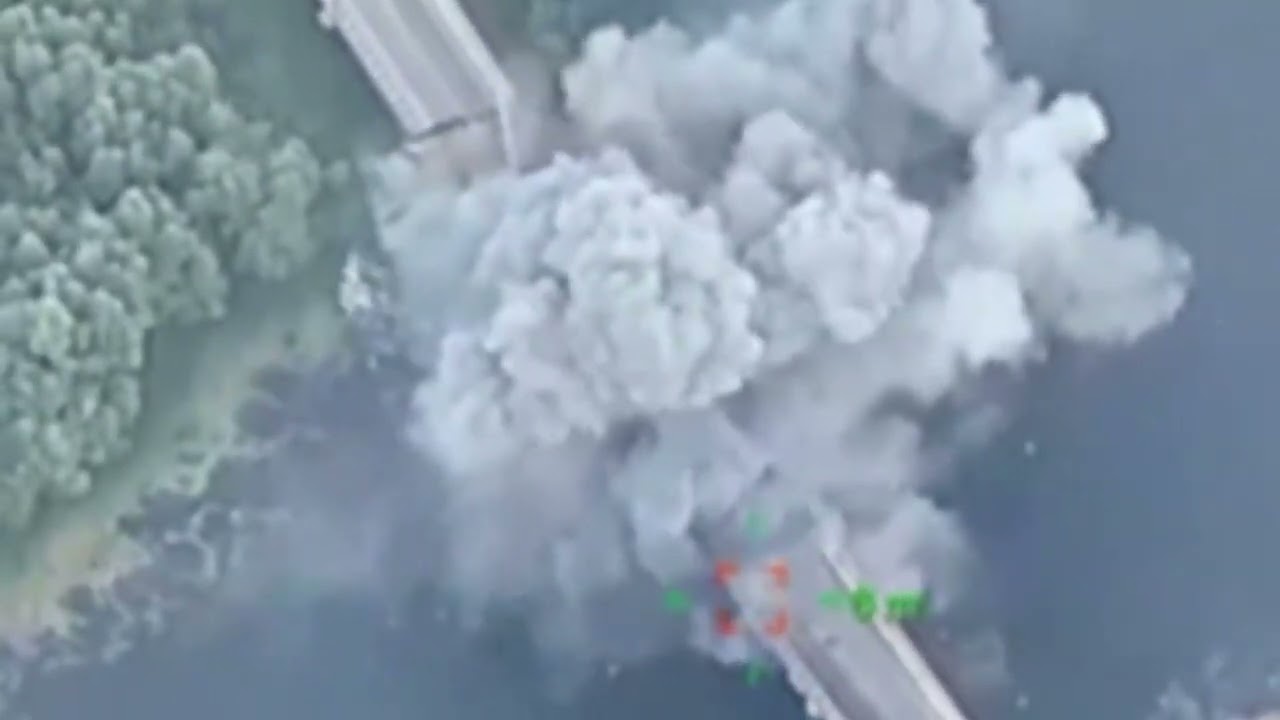 Destruction of the Glushkovo bridge, Kursk Region.