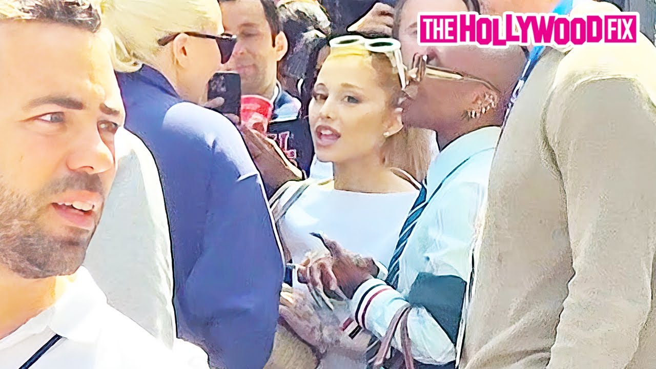 Ariana Grande & Lady Gaga Hug Each Other Goodbye While Leaving The Olympics With Frankie Grande