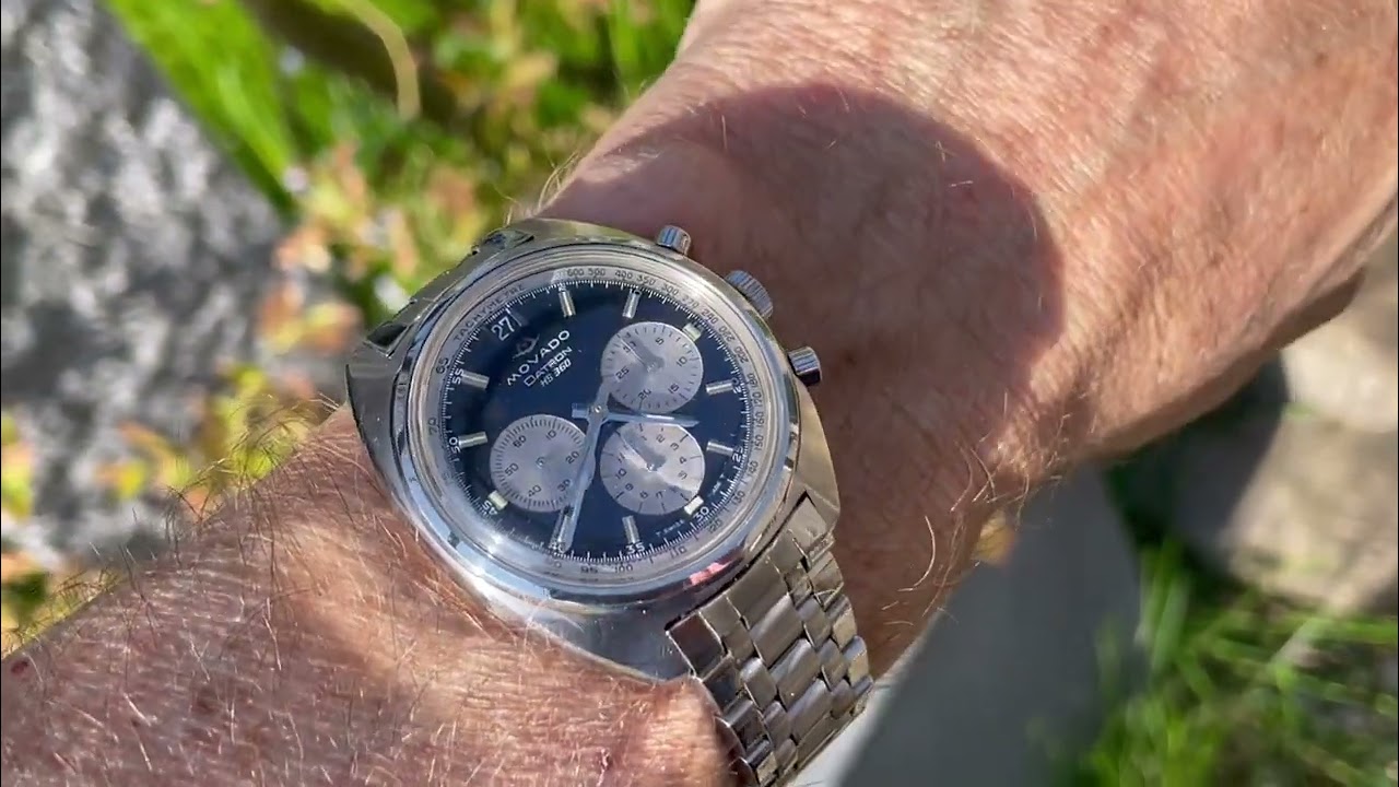 FOR SALE - Movado Vintage Datron Chronograph HS 360 original steel bracelet - www.chrono-scope.ch