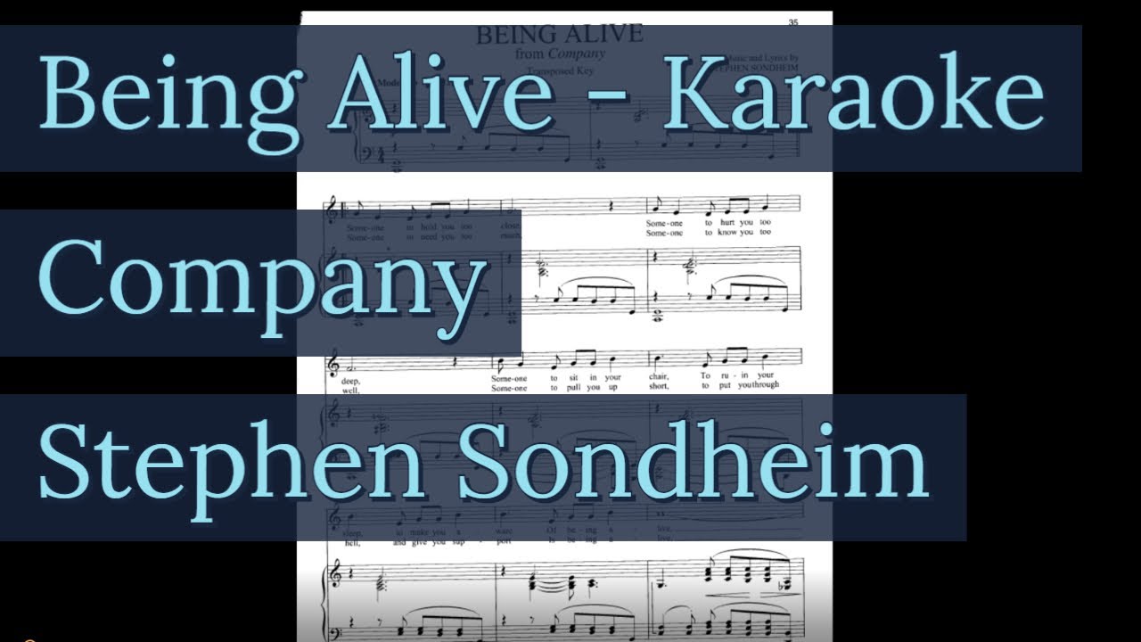 Being Alive Karaoke - Stephen Sondheim Company Piano Accompaniment (Marriage Story)