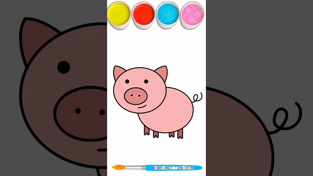 pig drawing 🐷Drawing of the funniest animal in the world 🐽 #pigs #drawing