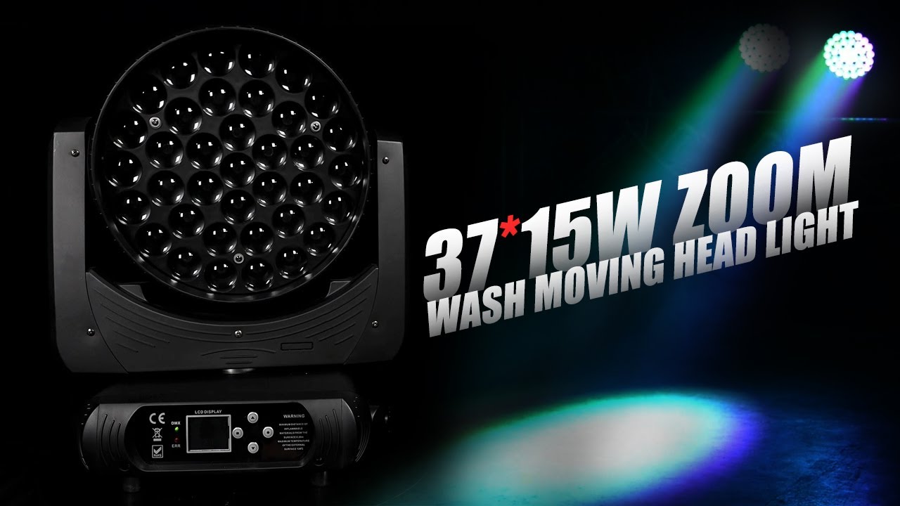 【37 15 Wash Lights】Beam+Wash+Zoom 3In1 RGBW DMX LED Moving Head Light for Stage,DJ,Wedding,Party