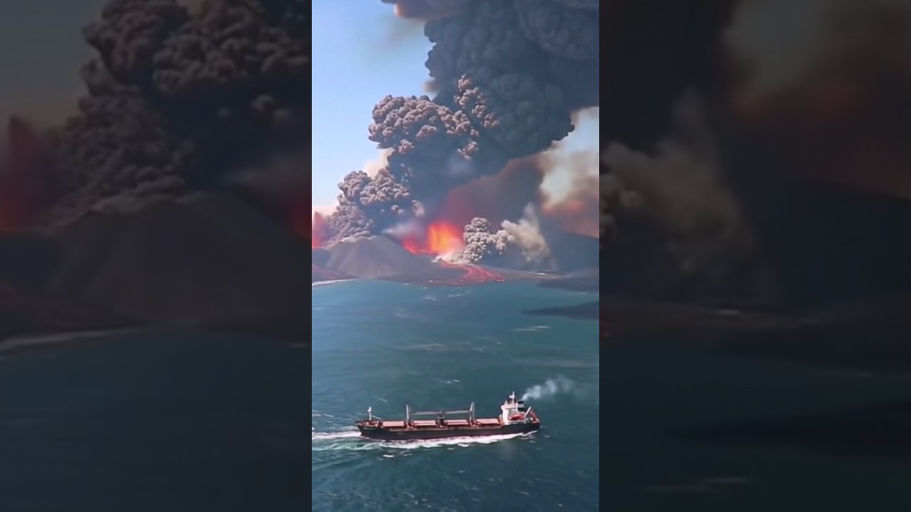 massive volcanic eruption #volcano#eruption#lava#nature#disaster#ash#fire#ocean#magma#earth#heat#sky