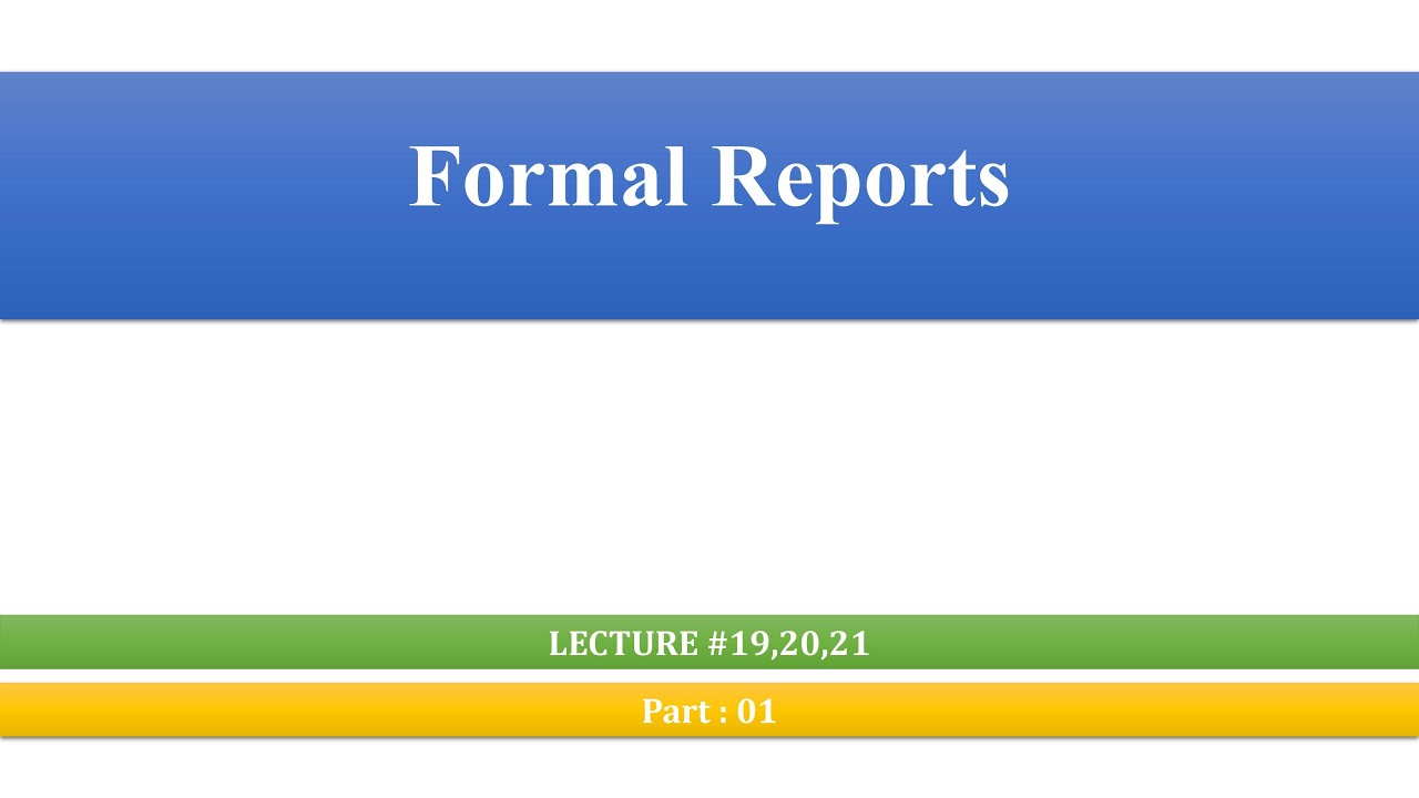 FORMAL REPORT || TR&PS Lecture 19,20,21 part 1