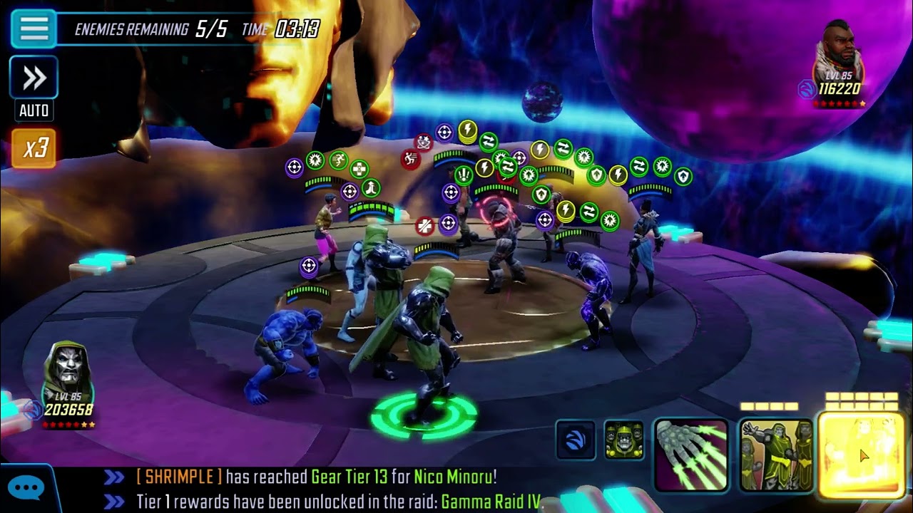 Cosmic crucible room 5 cosmic catastrophe axmen hybrid vs new wakanda marvel strike force