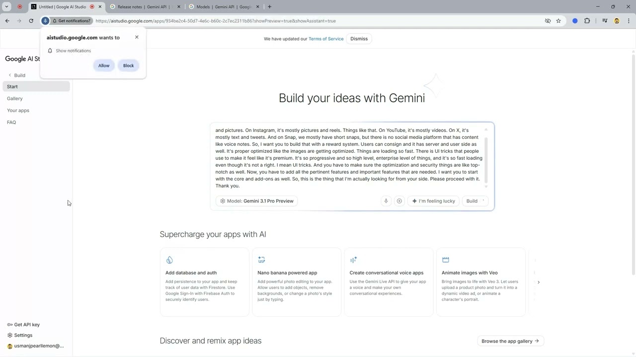 Google AI Studio Demo Tutorial | Build AI Apps with Gemini and Firebase