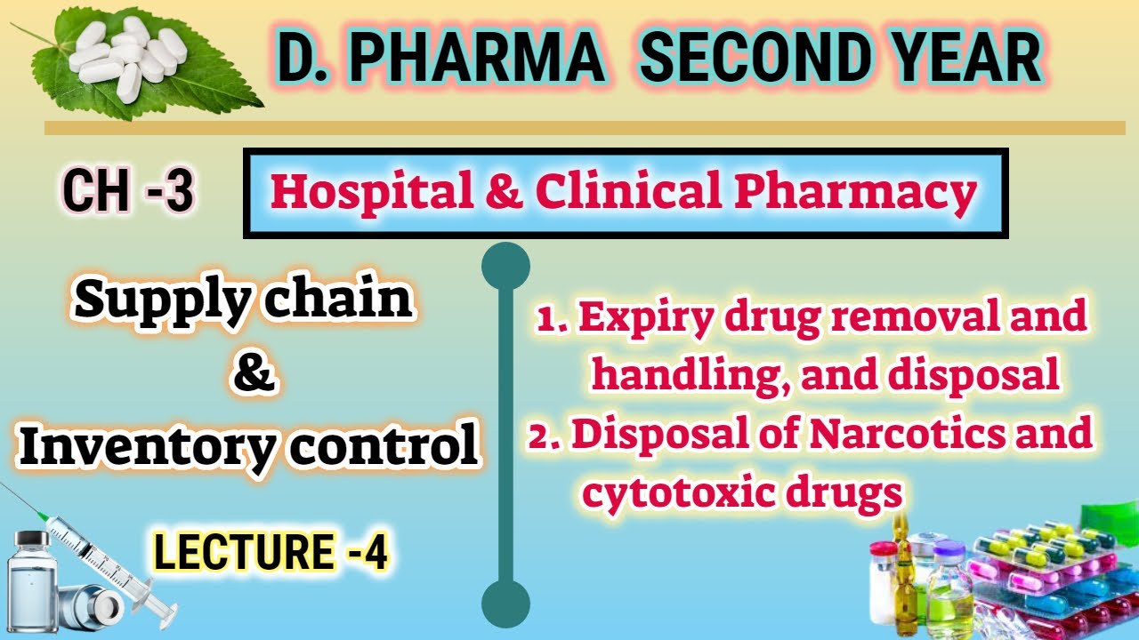 Expiray drug removal and disposal | CH-3 | L-4 | Hospital and clinical pharmacy|D.Pharm second year