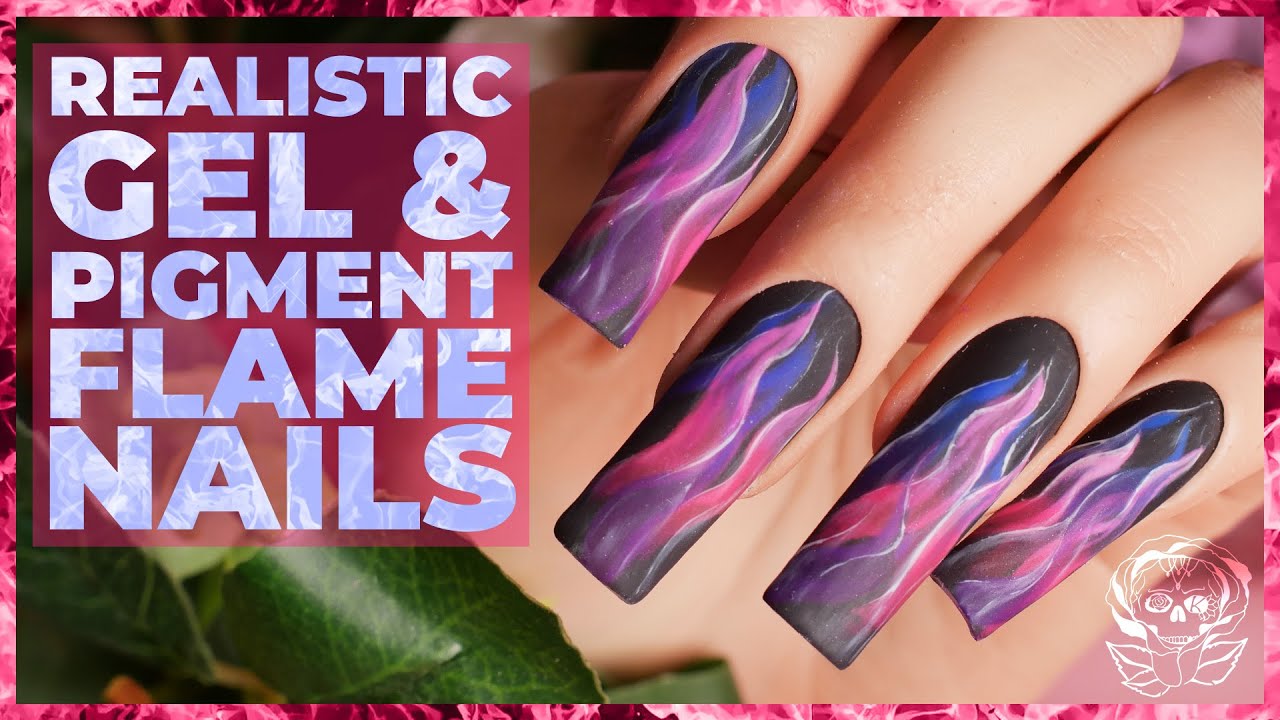🔥Realistic Gel & Pigment Flame Nails🔥