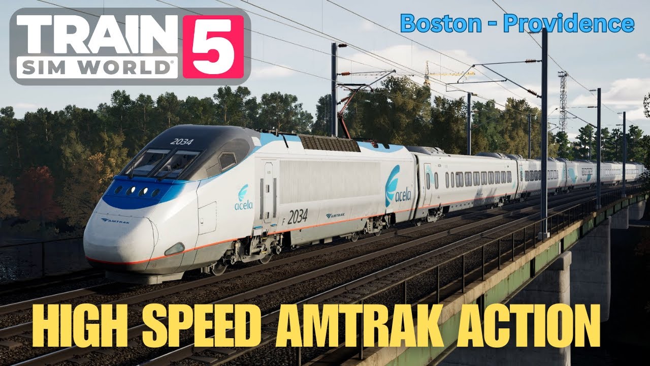 High Speed Amtrak Action: Amtrak Acela Express Boston - Providence | Train Sim World 5