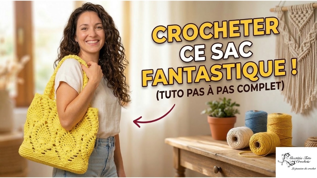Tuto Facile : Réaliser un Magnifique Sac à Main au Crochet (Pas à Pas) #alextitiatutocrochet