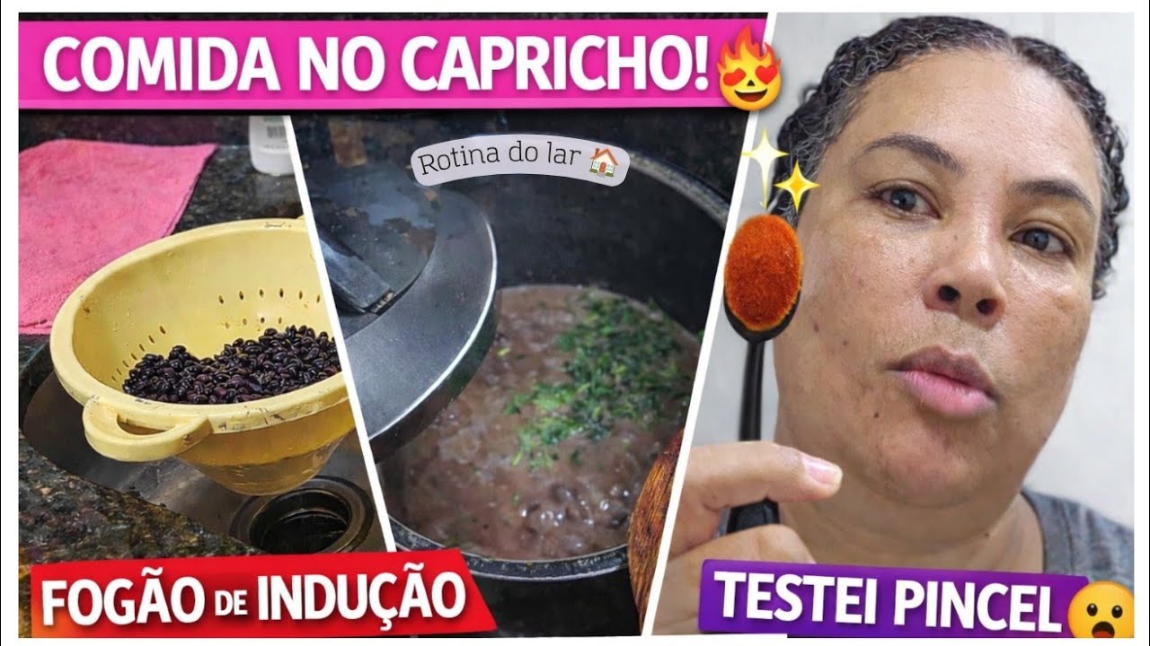Comida no capricho no fogão de indução + testei pincel de maquiagem novo🥘💄