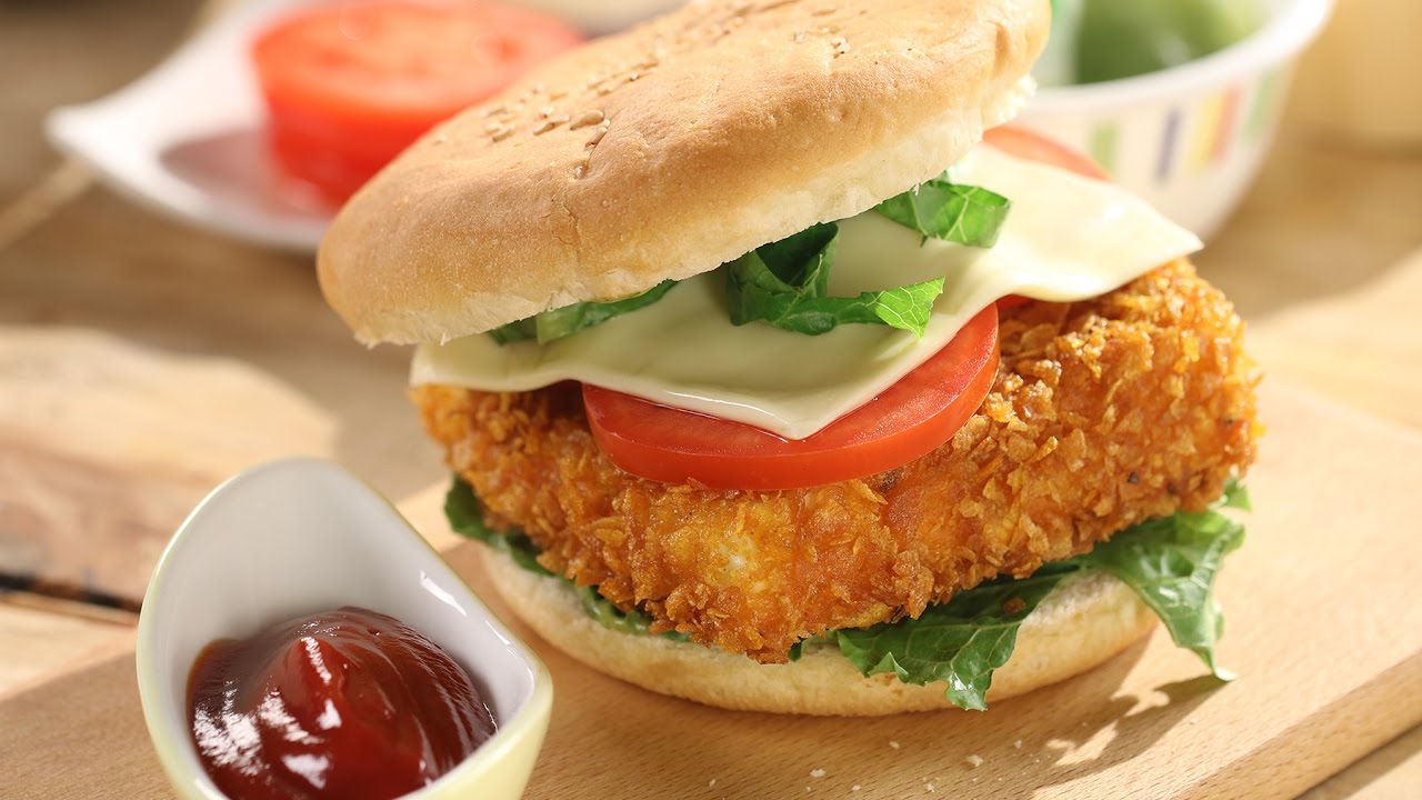 Crunchy Paneer  Burger  |  Sanjeev Kapoor Khazana