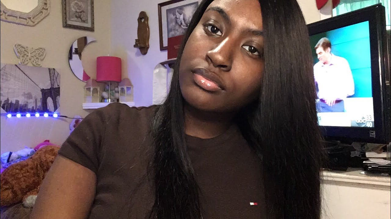 ASMR| Straight Hair Wig Review STERLY HAIR Ali Express w| Gum Chewing Soft Spoken