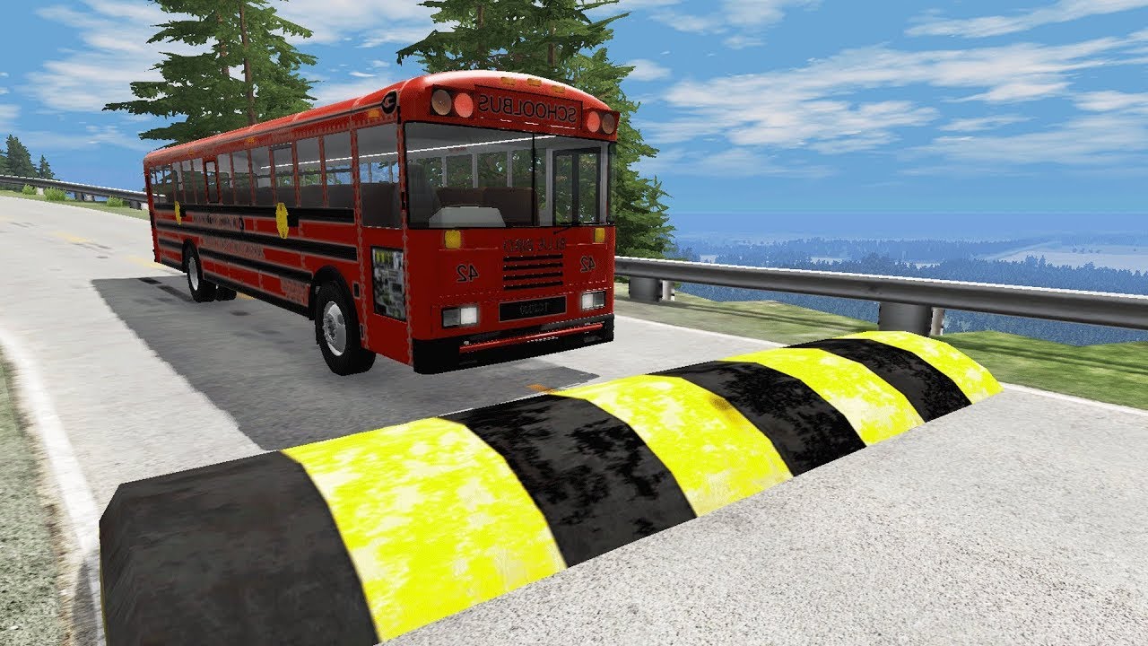 Trucks Cars Vs Speed bumps | Buses vs Massive Speed bumps – BeamNG.Drive