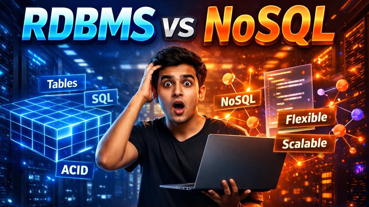 RDBMS vs Non-RDBMS in Hindi | Difference Between SQL and NoSQL Explained