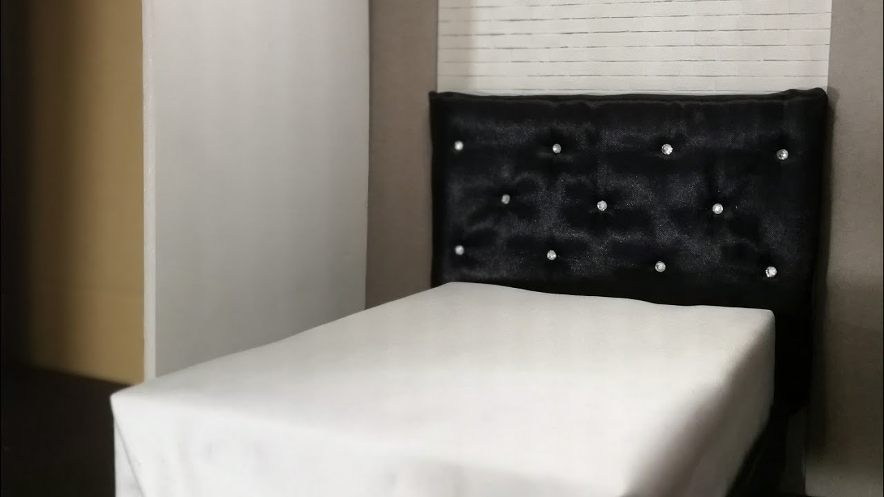 How To Make a Barbie Bed | Miniature Tufted Bed | DIY Modern Barbie Bed | World Of Doll Crafts