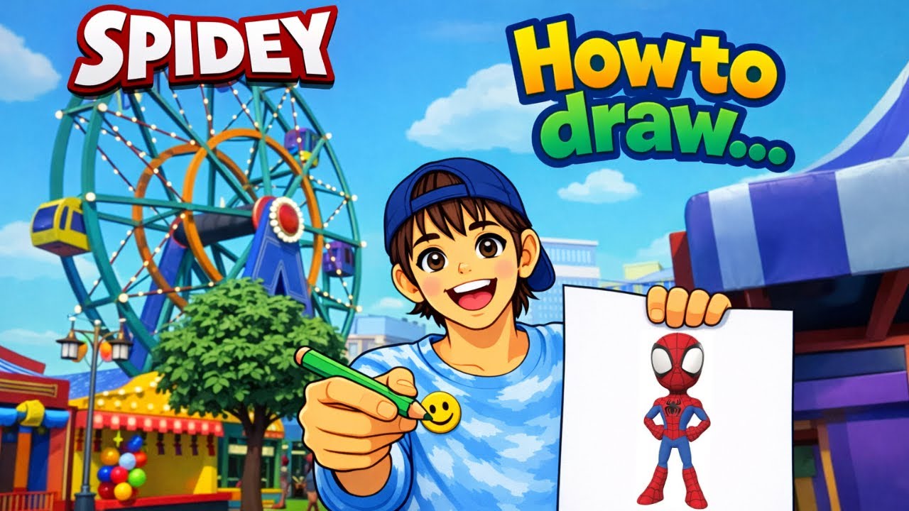 HOW TO DRAW SPIDEY! (EASY!)
