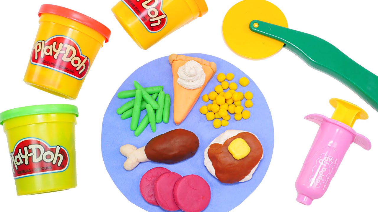 PLAY DOH MEAL MAKING THANKSGIVING - Using Playdough Tools by DCTC