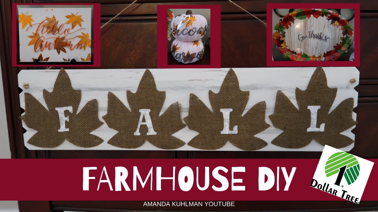 Farmhouse Fall Dollar Tree DIY 2019 | Quick and Easy DIY | Amanda Kuhlman