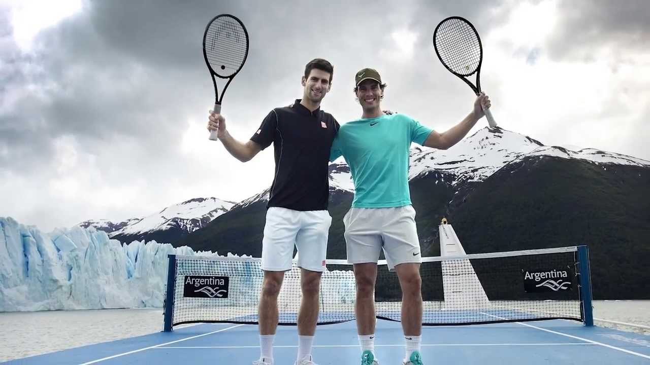 Tenis en los Hielos Milenarios - Backstage - Rafael Nadal y Novak Djokovic en el Perito Moreno