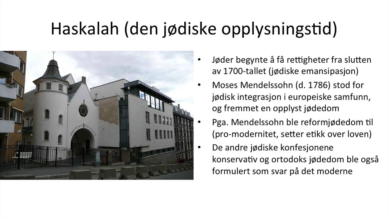 Jødedommen fra middelalderen til i dag (ulike retninger)