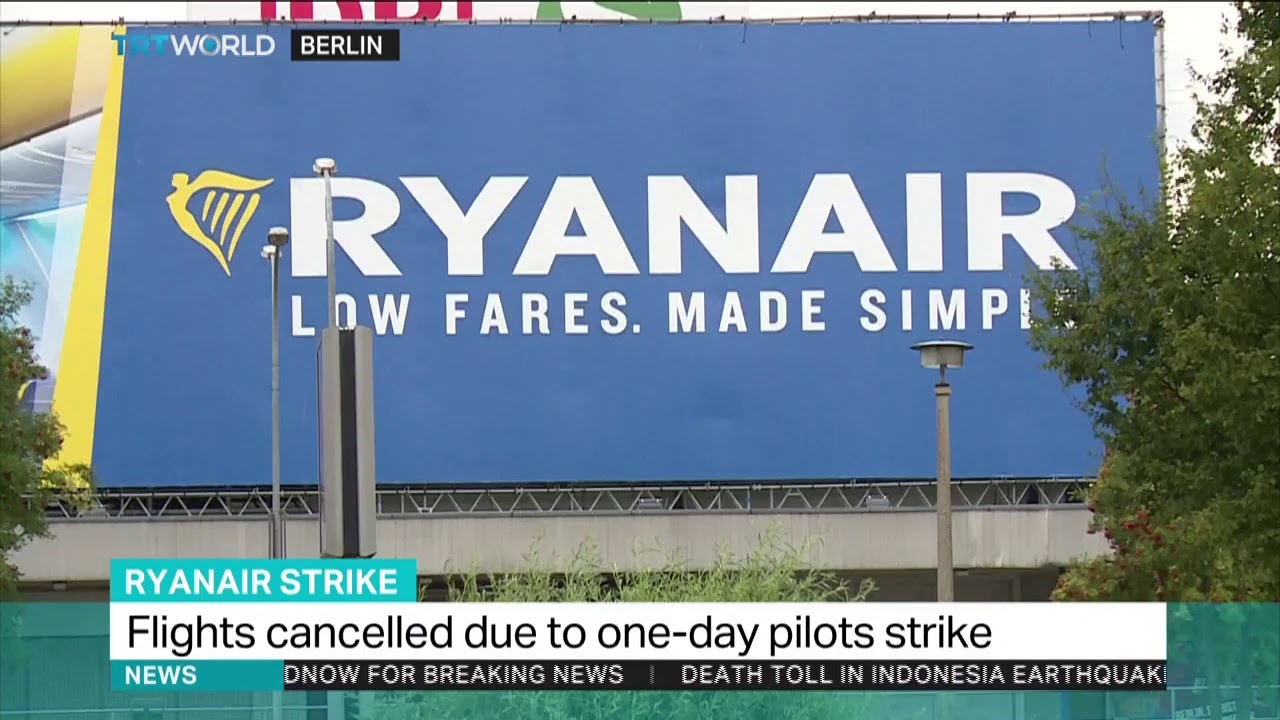 Ryanair flights cancelled due to one-day pilot strike