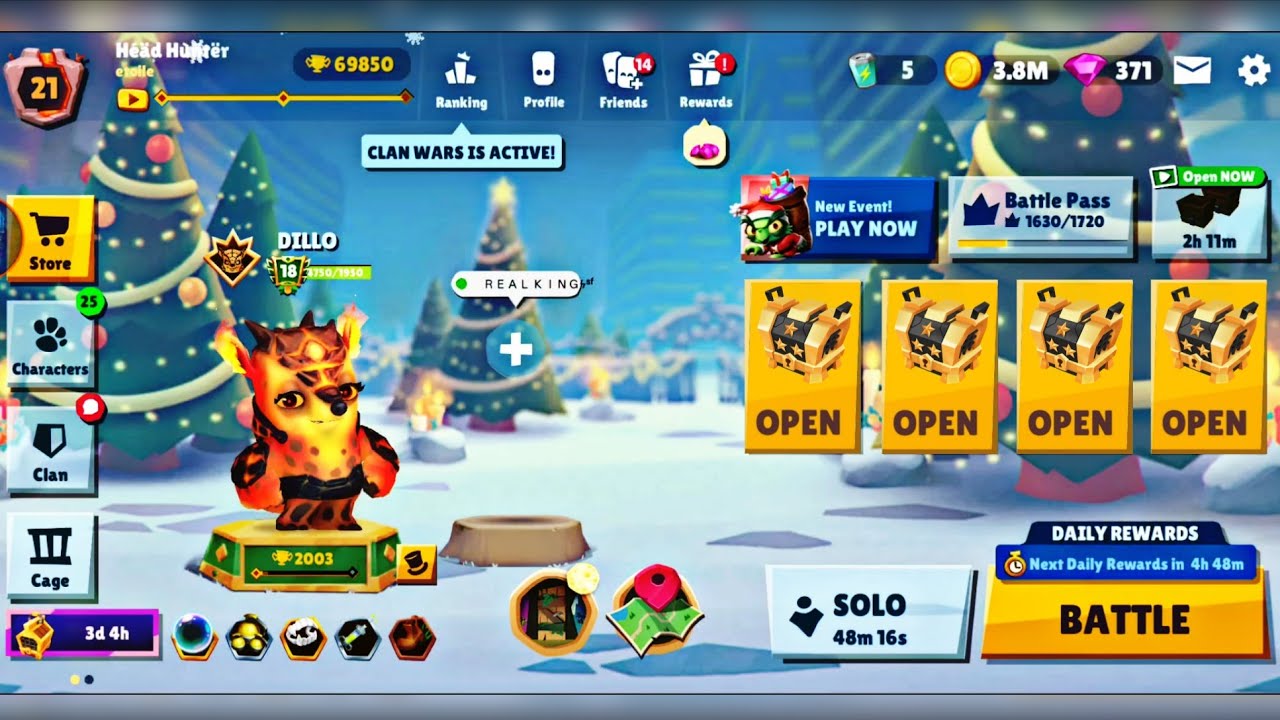 zooba i got 2000 trophies dillo account 20 level full maxed gameplay