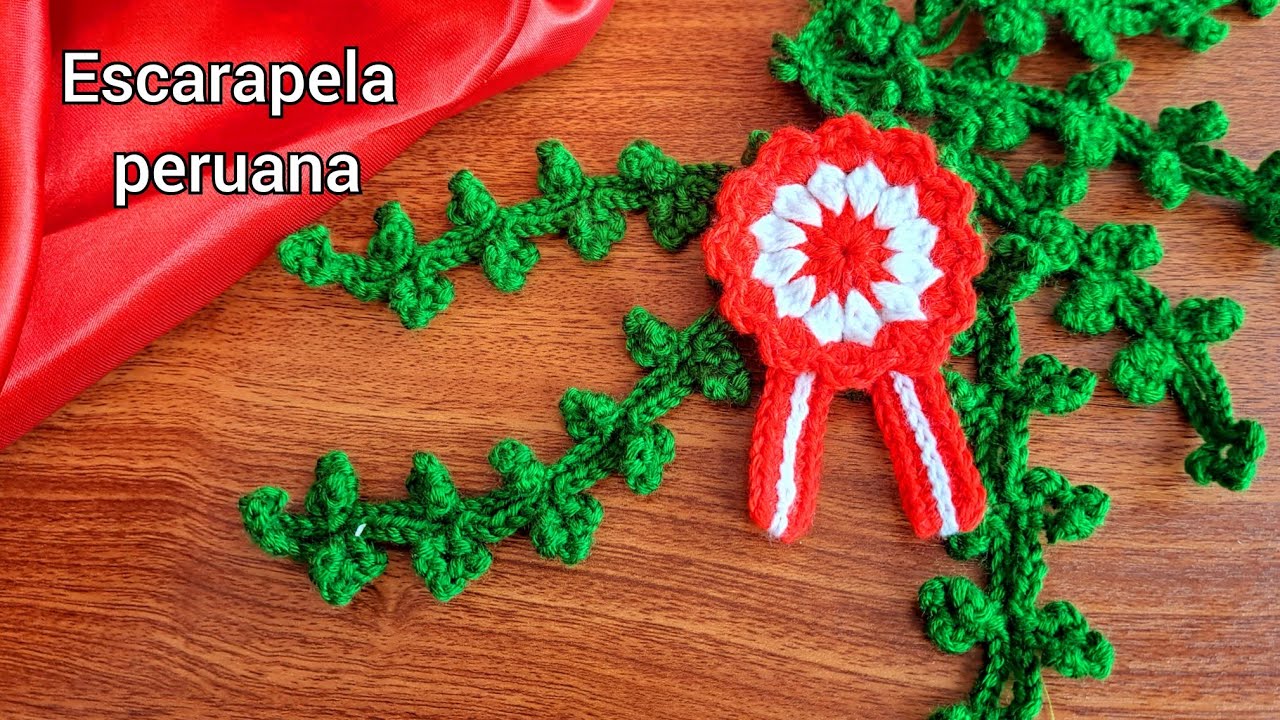 Escarapela peruana 🇵🇪 a crochet/ super f&aacute;cil