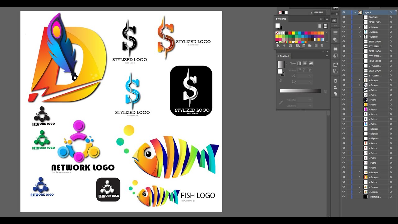 كيف تعمل ظل (Shadow) للشكل أو اللوجو على Illustrator الكورس المجاني الكامل اليستريتور1