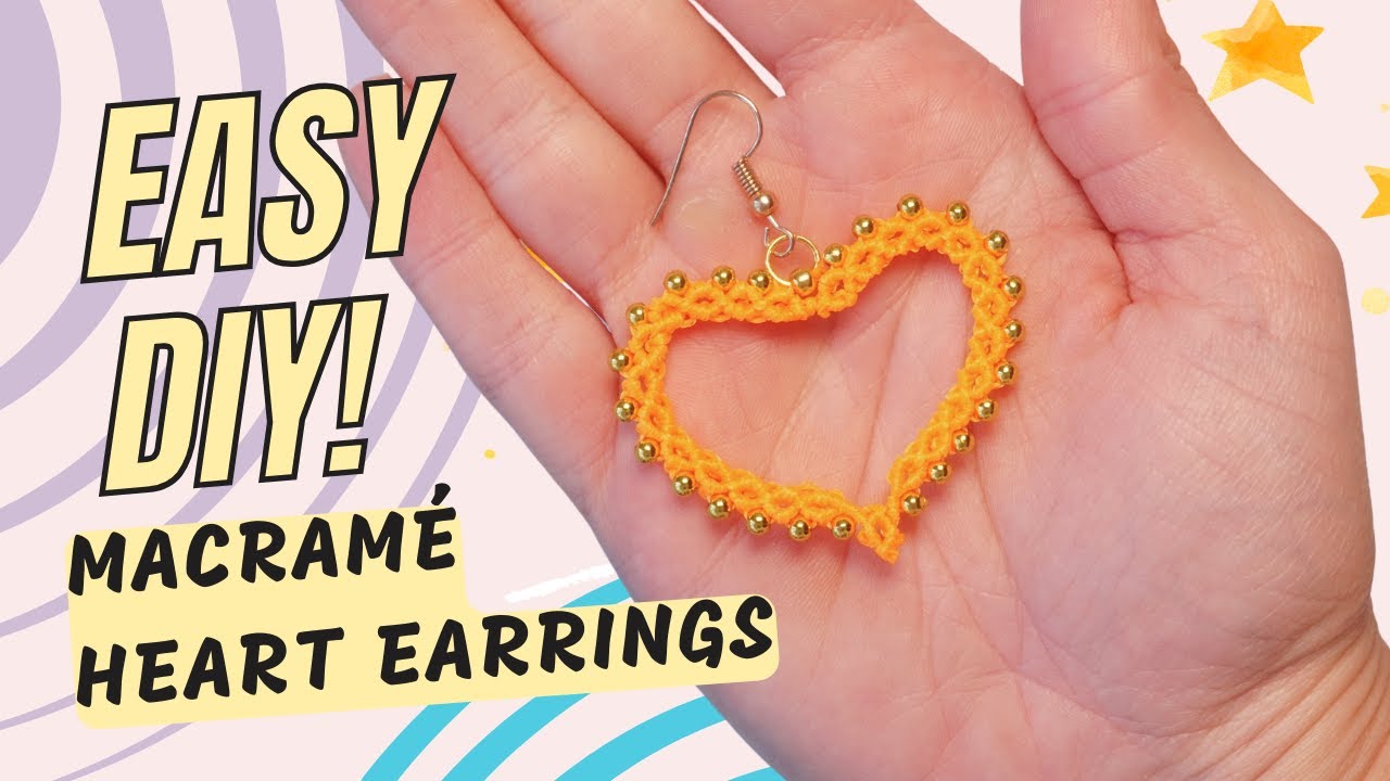Macrame Heart Earrings DIY! 💖 Trendy & Easy Valentine’s Gift Idea